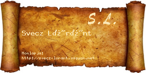 Svecz Lóránt névjegykártya