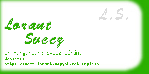 lorant svecz business card