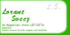 lorant svecz business card